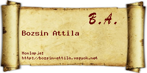 Bozsin Attila névjegykártya