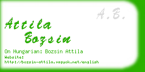 attila bozsin business card